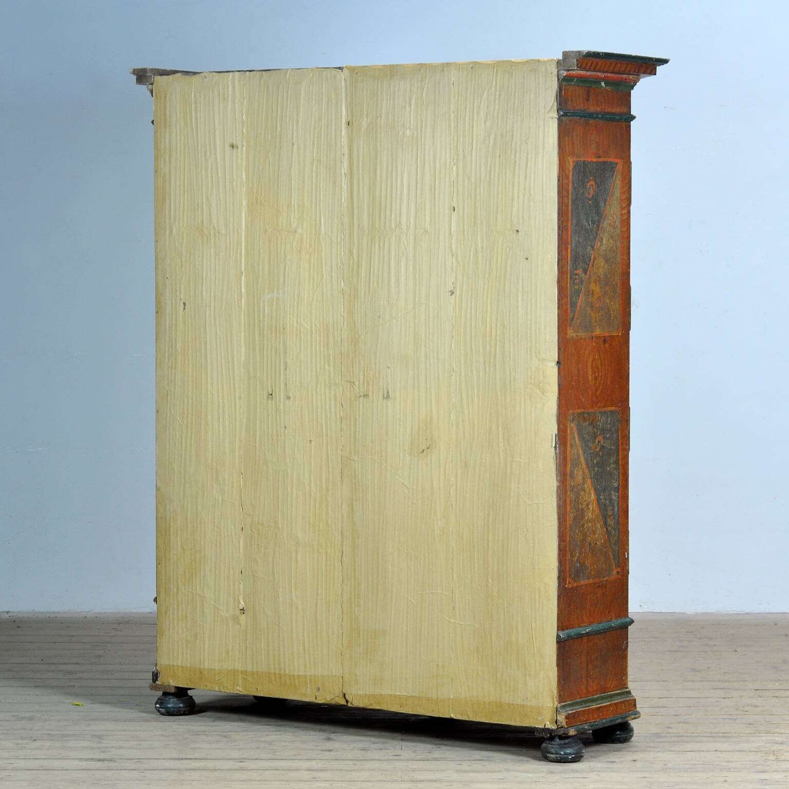 Hand Painted Folk Art Armoire/Bridal Cabinet, Southern Germany, Dated 1807