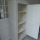 Vintage Parisian wardrobe, 1 door, pearl grey waxed finish.