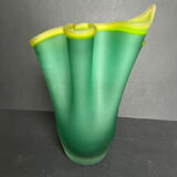 Handkerchief vase in frosted glass