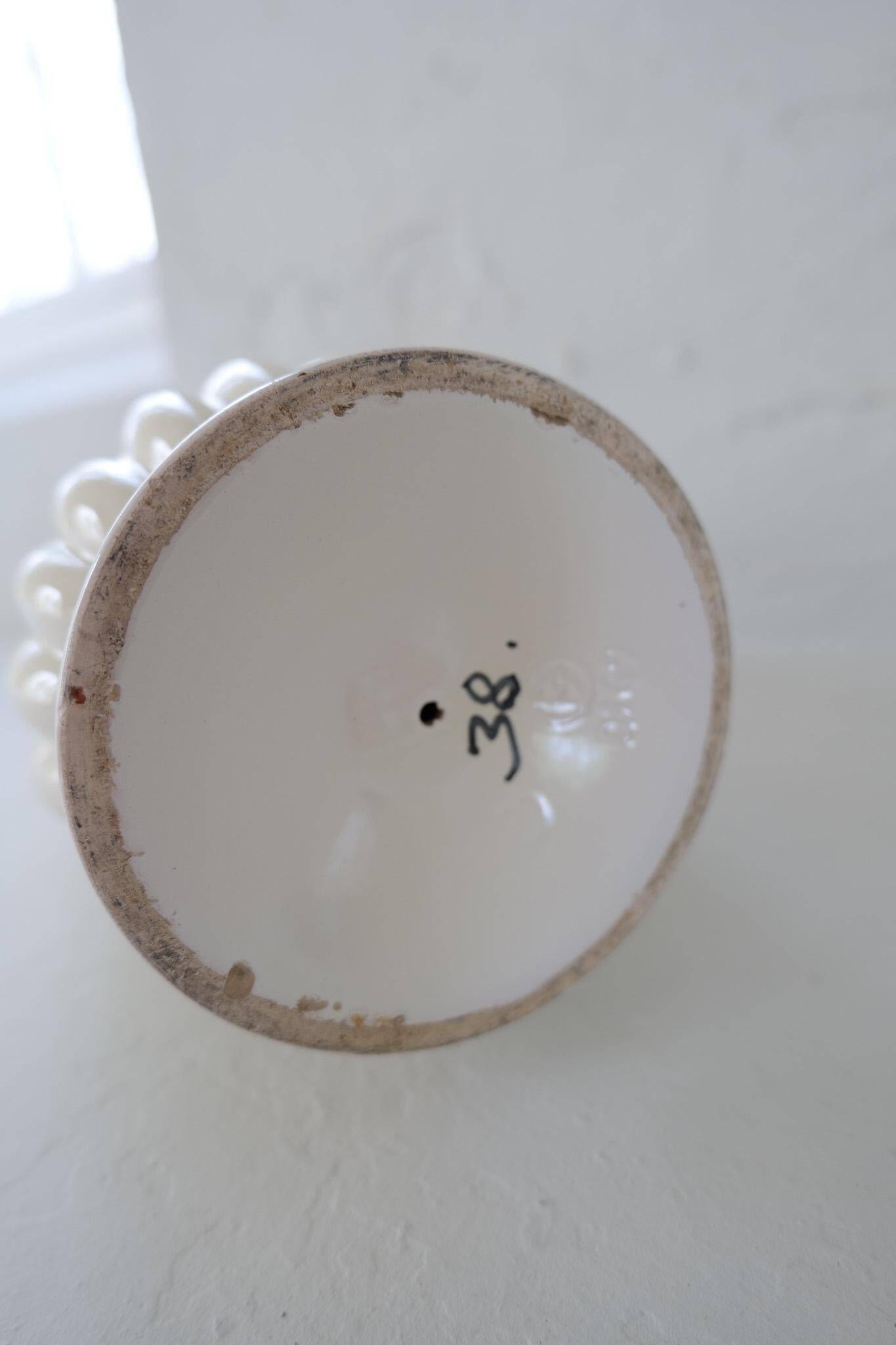 Vase Art Déco en Céramique sur Pied Bo Fajans Ewald Dahlskog, Suède, 1940s