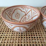 Lot of small bowls of peach pink ceramic