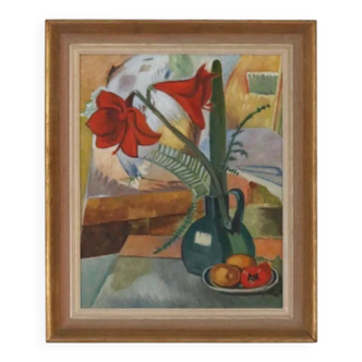 “Amaryllis and Fruit” by A. Lindblom