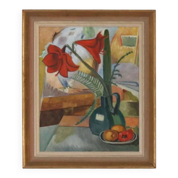 “Amaryllis and Fruit” by A. Lindblom