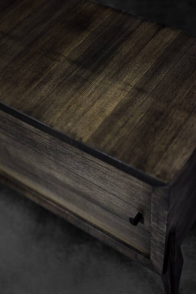 Scandinavian buffet in ash with matte metal handles, Mid-Century Modern style, 1960s.