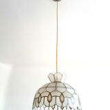 Suspension in art deco mother-of-pearl with drops