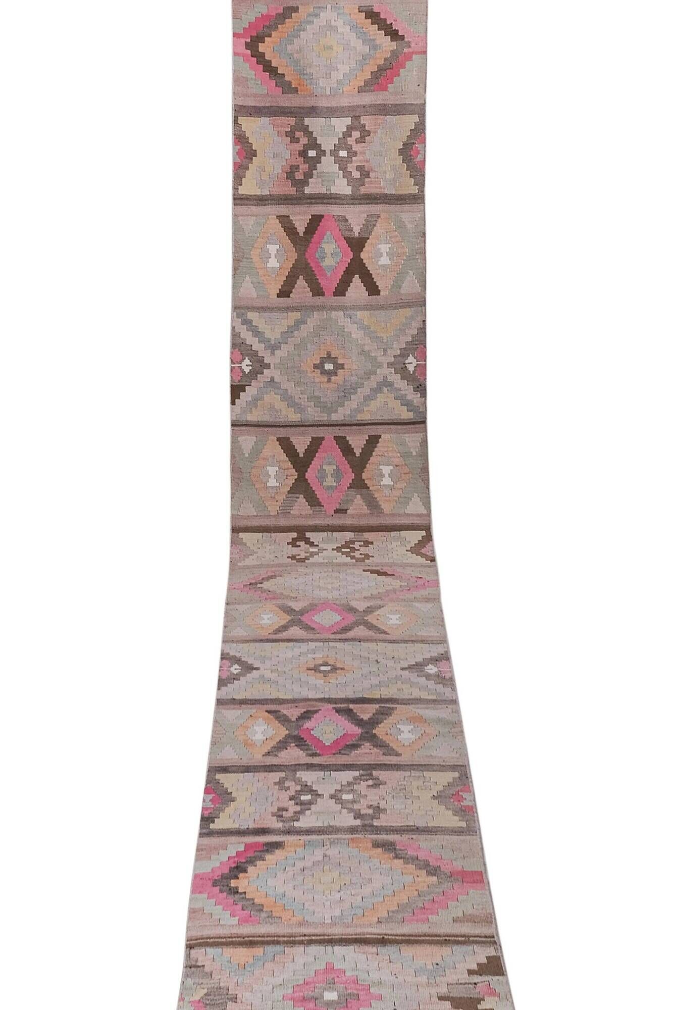 Vintage Turkish hallway rug 81x660 cm