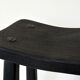 Japanese style wooden stool with burnt wood finish shou-sugi-ban