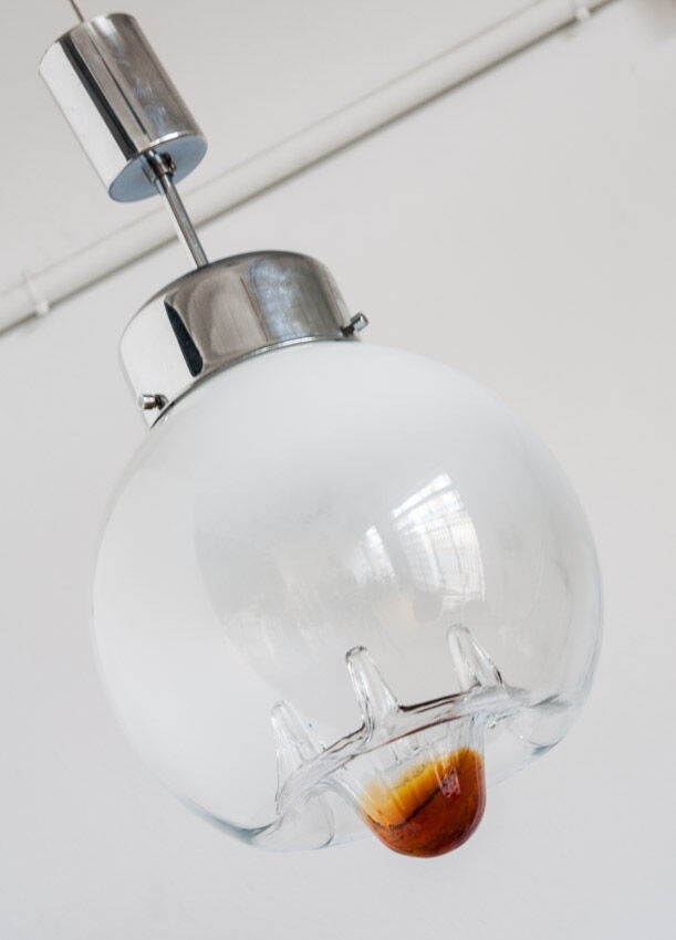 Vintage mazegna crystal ceiling lamp, Italy, 1970