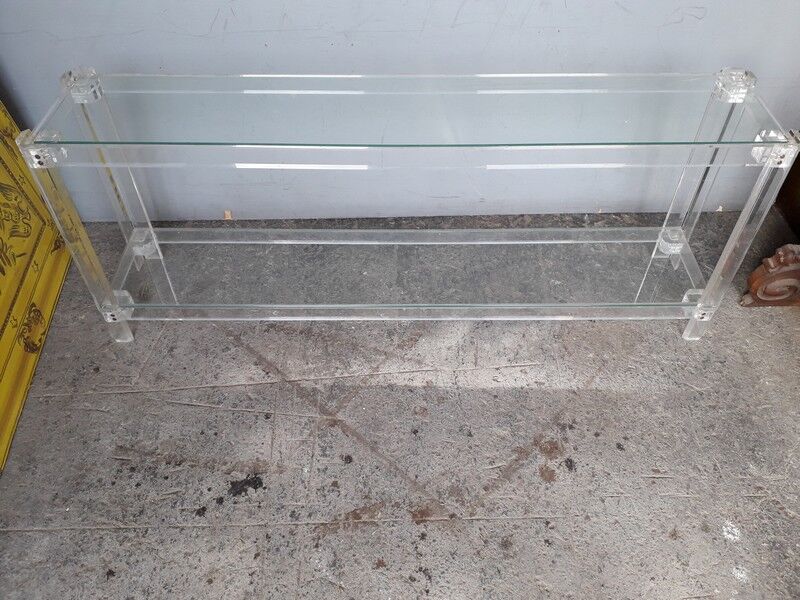 Glass console and plexiglass 1970