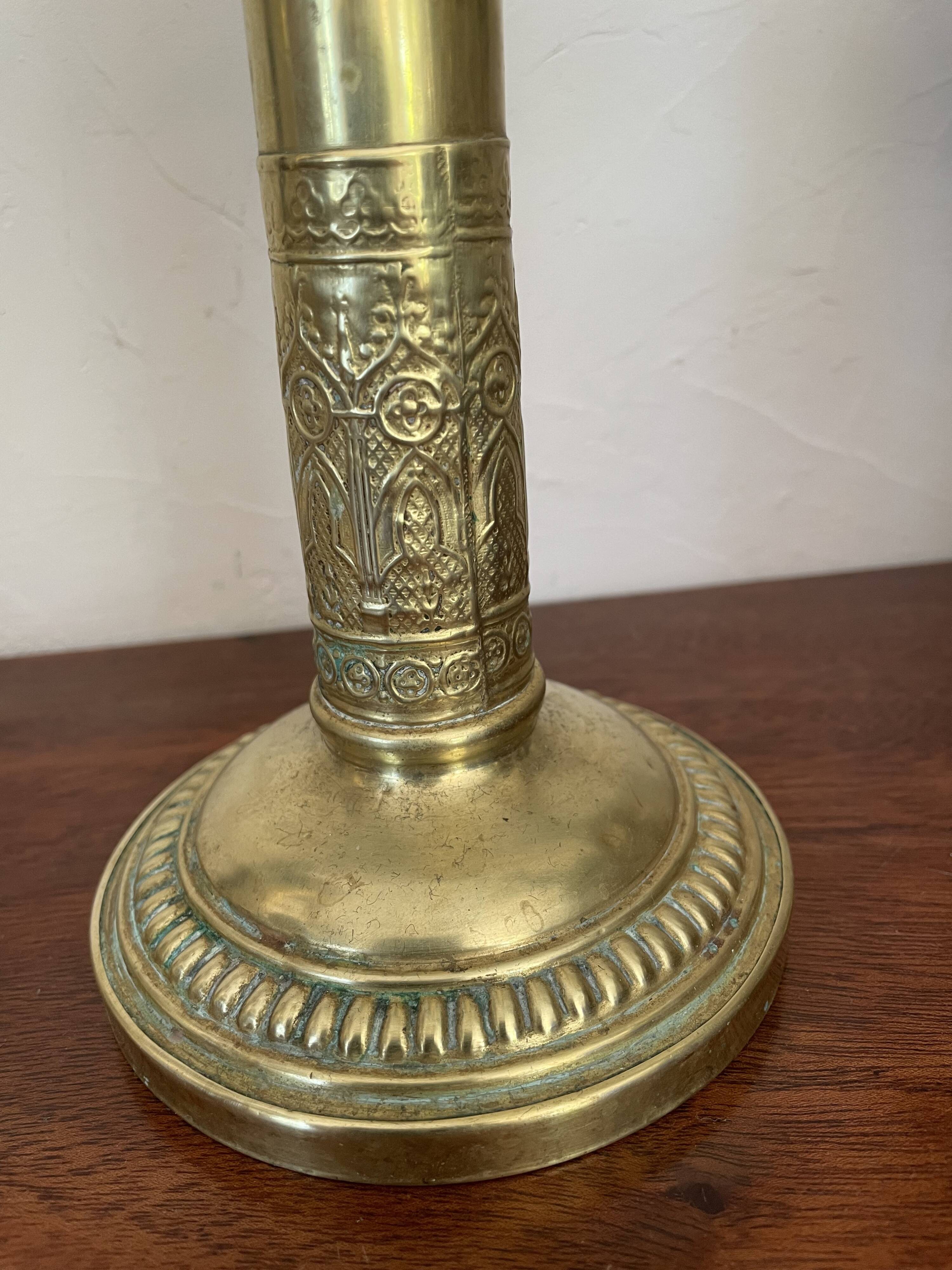Pair of brass candle holders