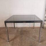 Chrome and glass coffee table 1970 Neoclassical style