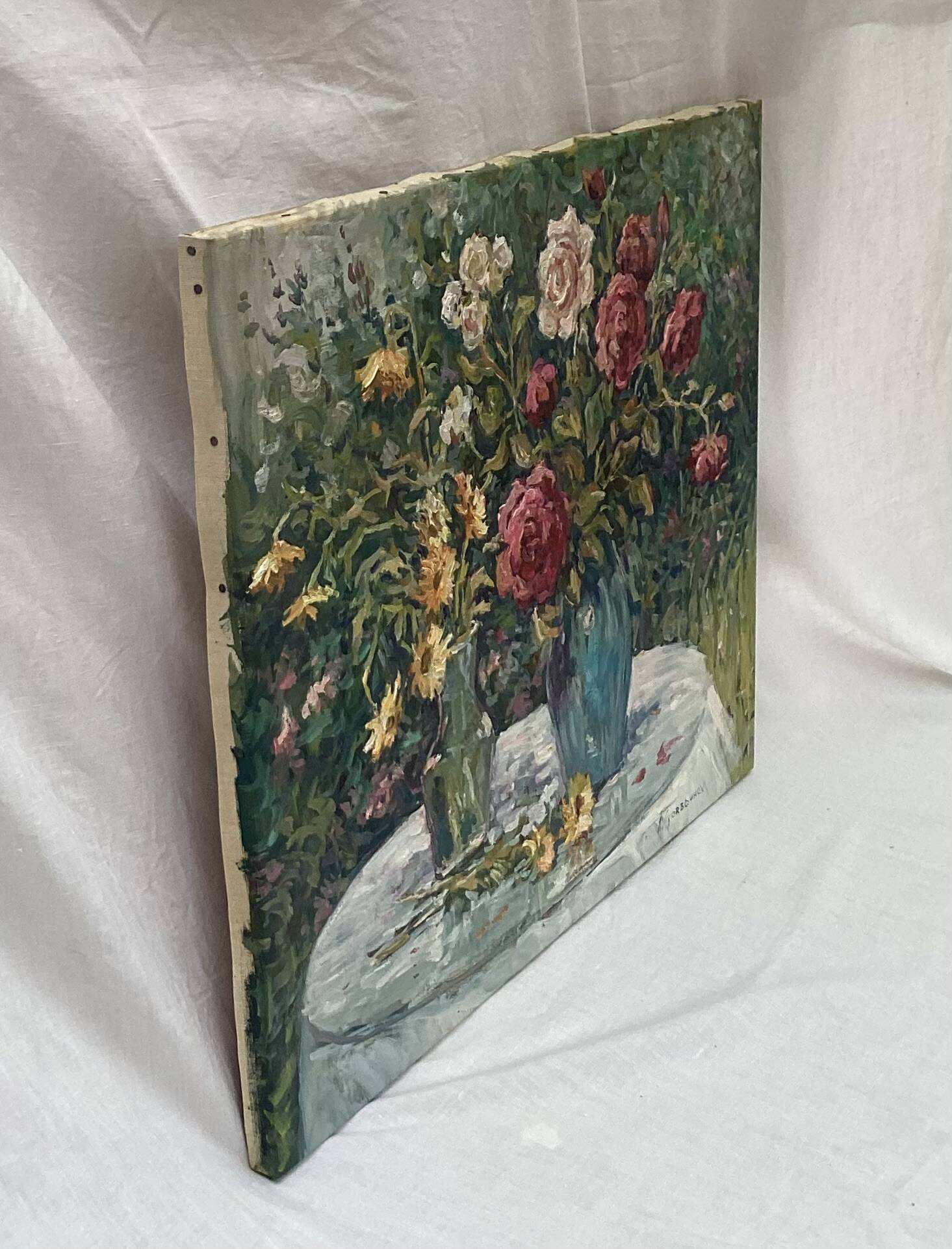 Signed painting Oil on canvas dimensions: height -50cm- width -60 cm-
