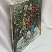 Signed painting Oil on canvas dimensions: height -50cm- width -60 cm-