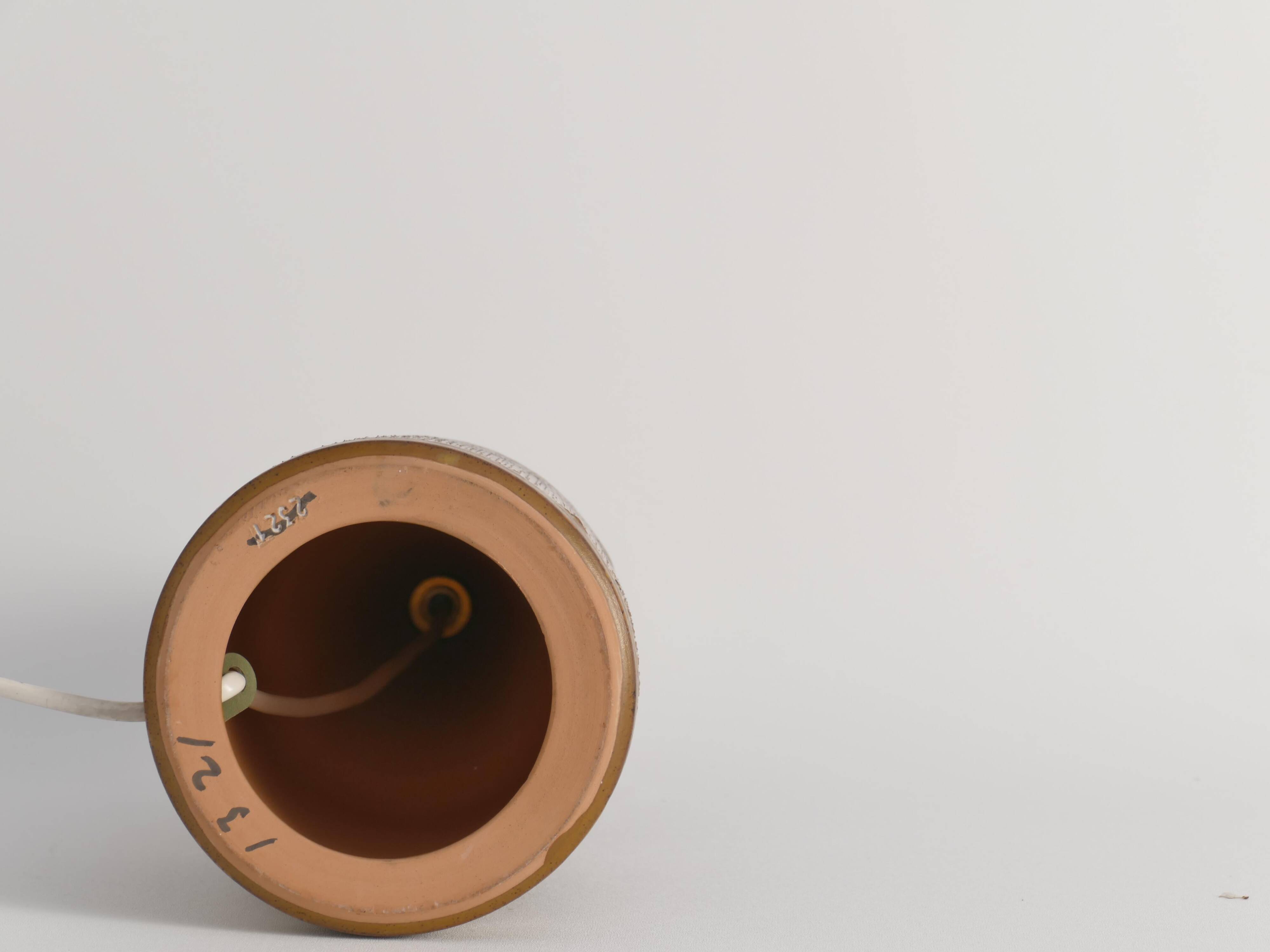 Unique Scandinavian Modern Brutalist Ceramic Table Lamp by Tilgmans, Sweden