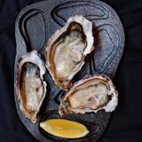 Assiette à huîtres en grès bah oui medium