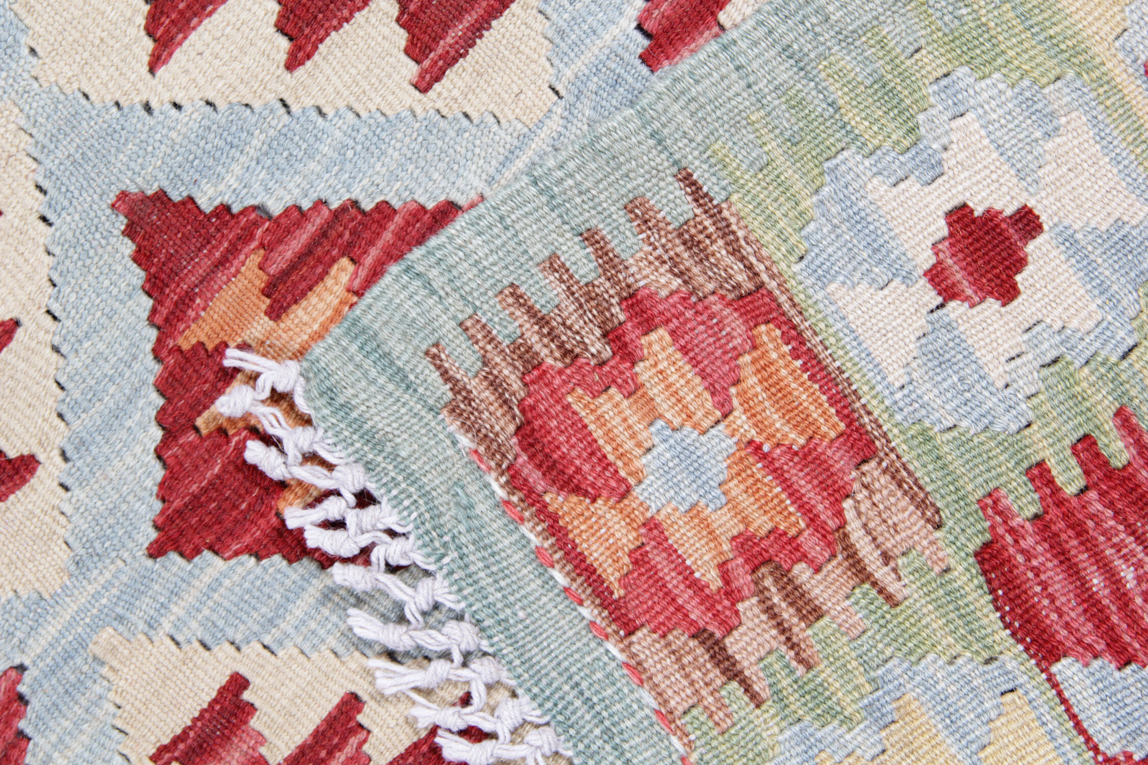 Flat-woven area rug kilim 90x119cm
