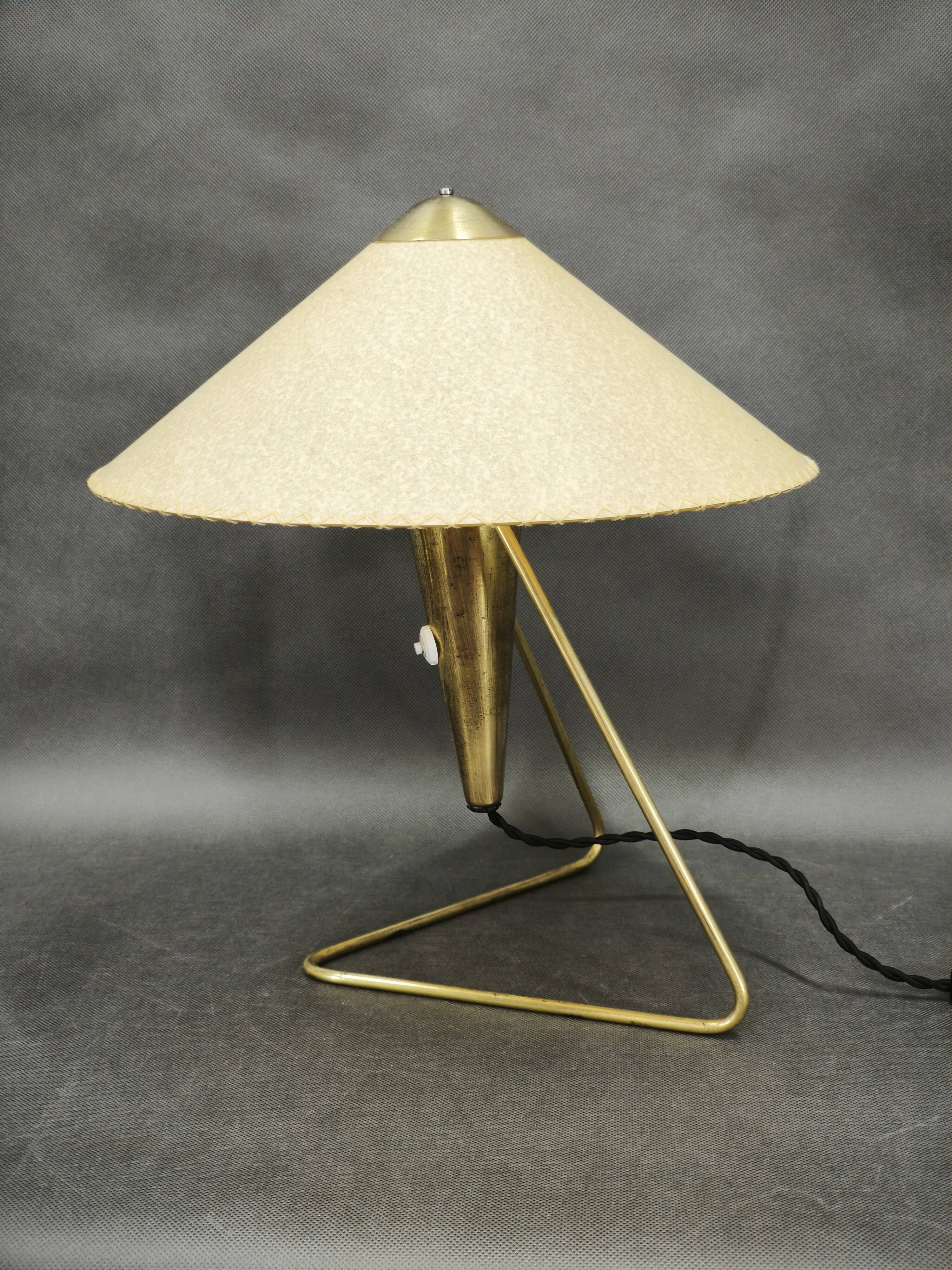 1960s Brass Table Lamp by Helena Frantová, Czechoslovakia