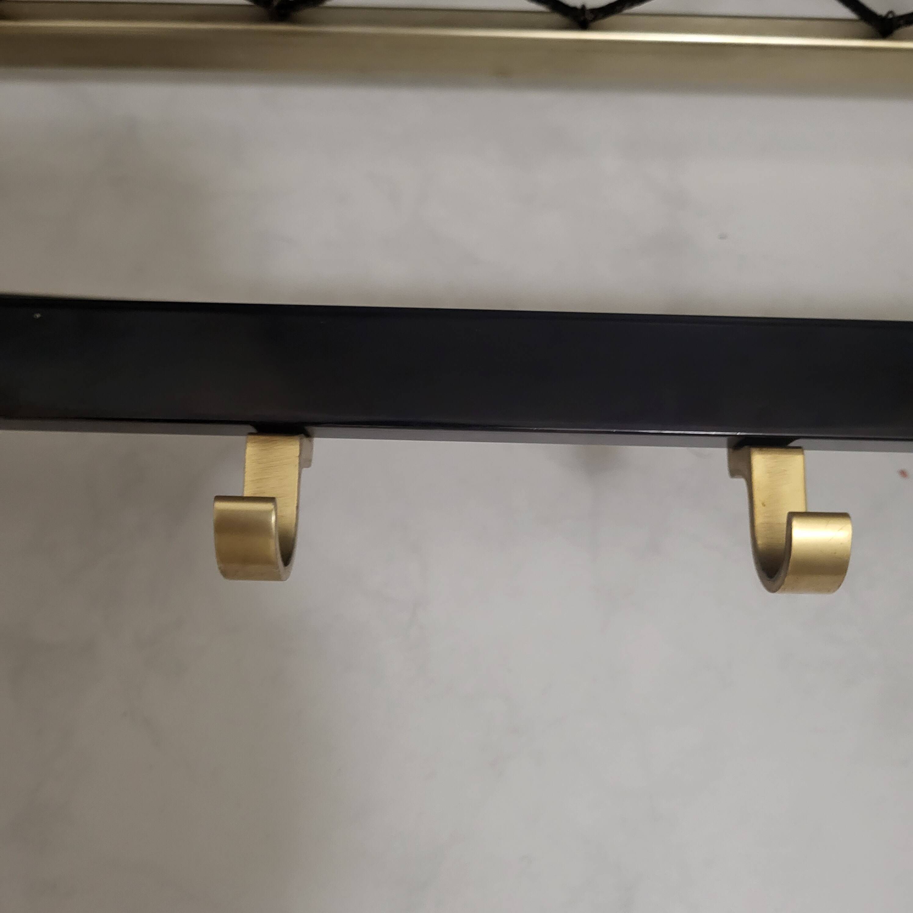 Gold-plated aluminum coat rack and cloakroom, 1960-70