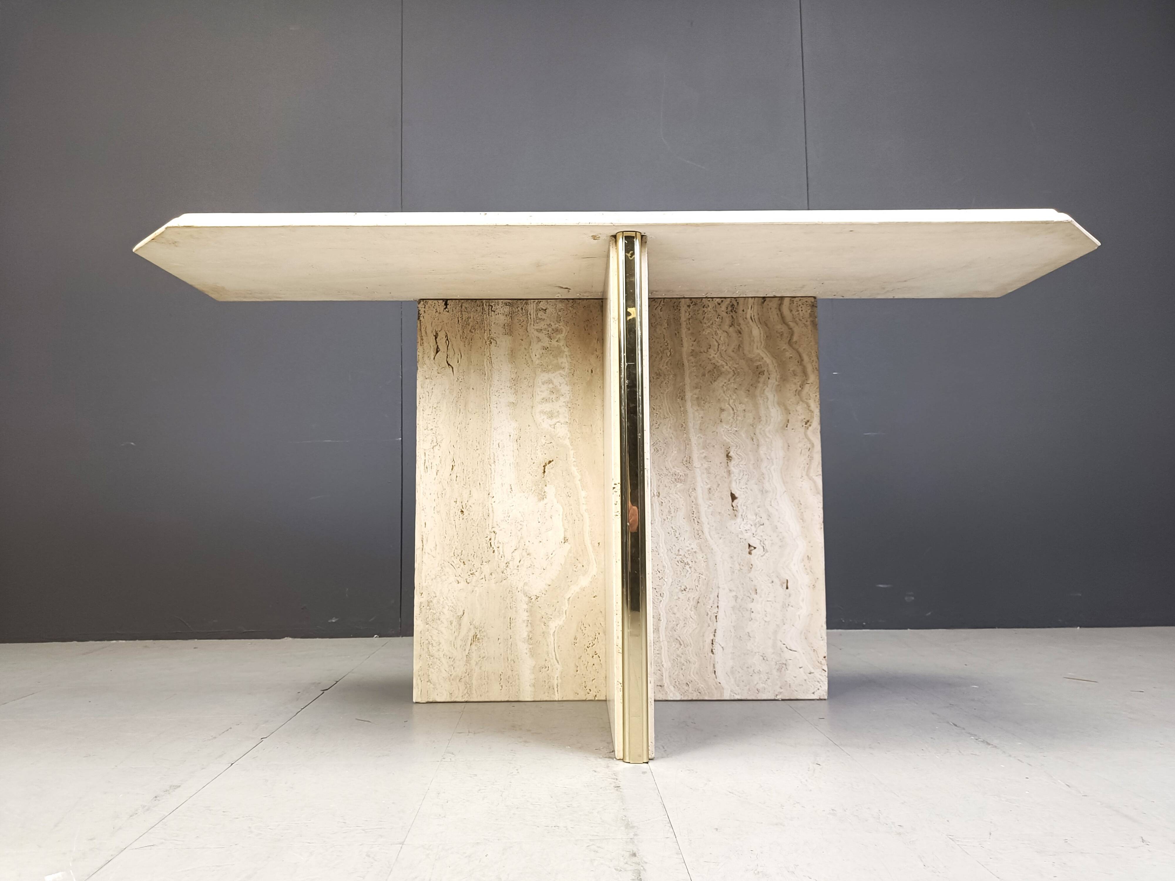 Vintage travertine console table, 1970s