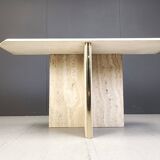 Vintage travertine console table, 1970s