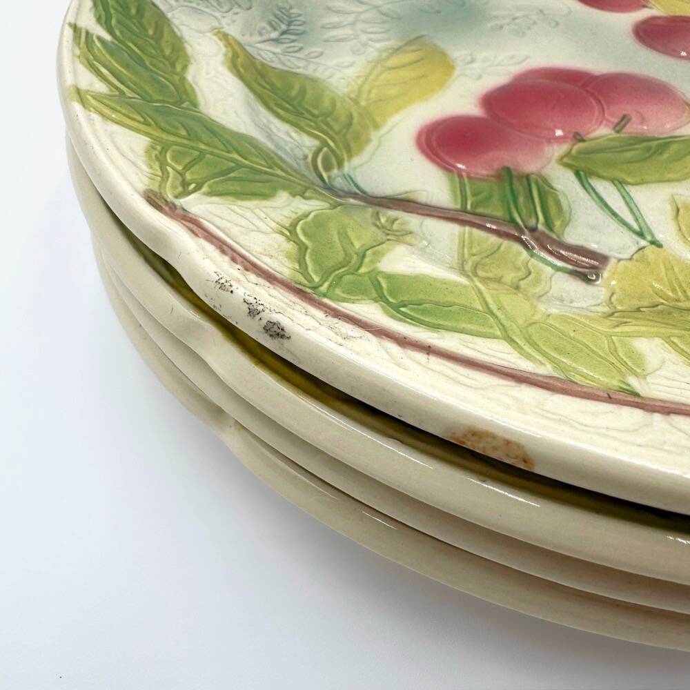 Saint-Clément "Orchard" Mid-Century Barbotine Plates
