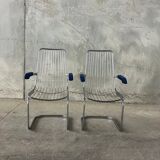 Pair of vintage chrome chairs from the 1970s