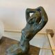 Art Deco lamp woman, opaline globe and marble base.