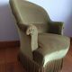 Art Deco green velvet toadstool armchair