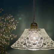 Vintage molded glass lampshade pendant light - tableware collection -