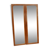 Pair of antique cabinet doors with beveled mirrors