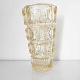 Yellow glass vase by Josef Hoffman for Moser