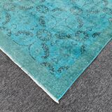 Turkish oushak 6x9 aqua rug for bedroom -aqua vintage rug aqua moon.133