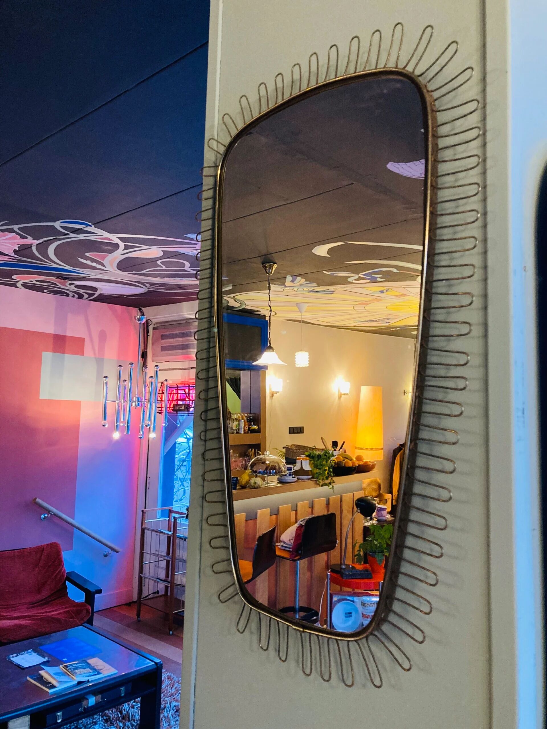 Vintage brass Deknudt mirror, Belgium 1960s