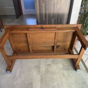 Rustic farmhouse antique coffee table made of solid oak with 1 drawer 50.