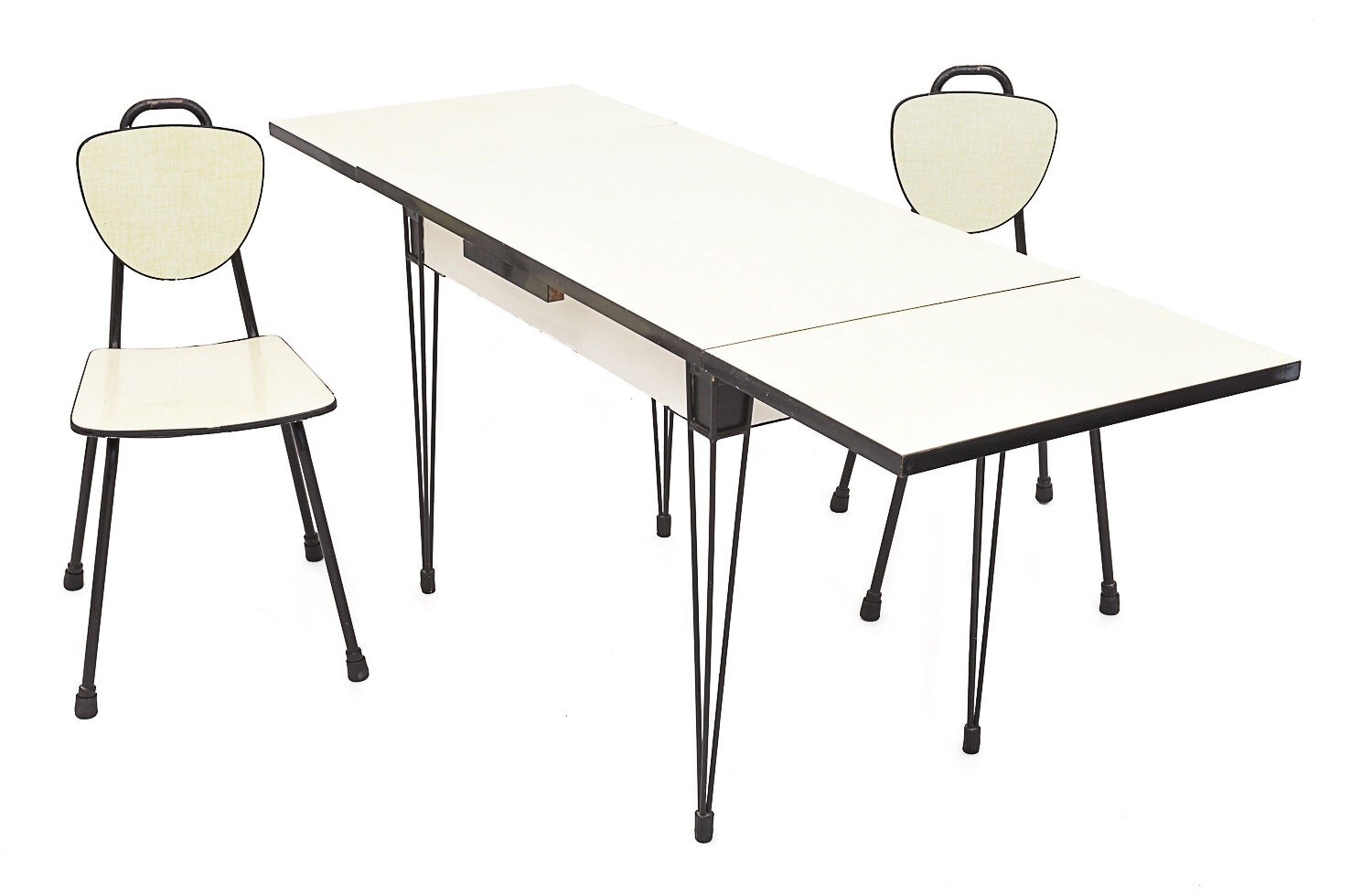 Set table and 2 chairs, formica, 1960
