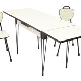 Set table and 2 chairs, formica, 1960
