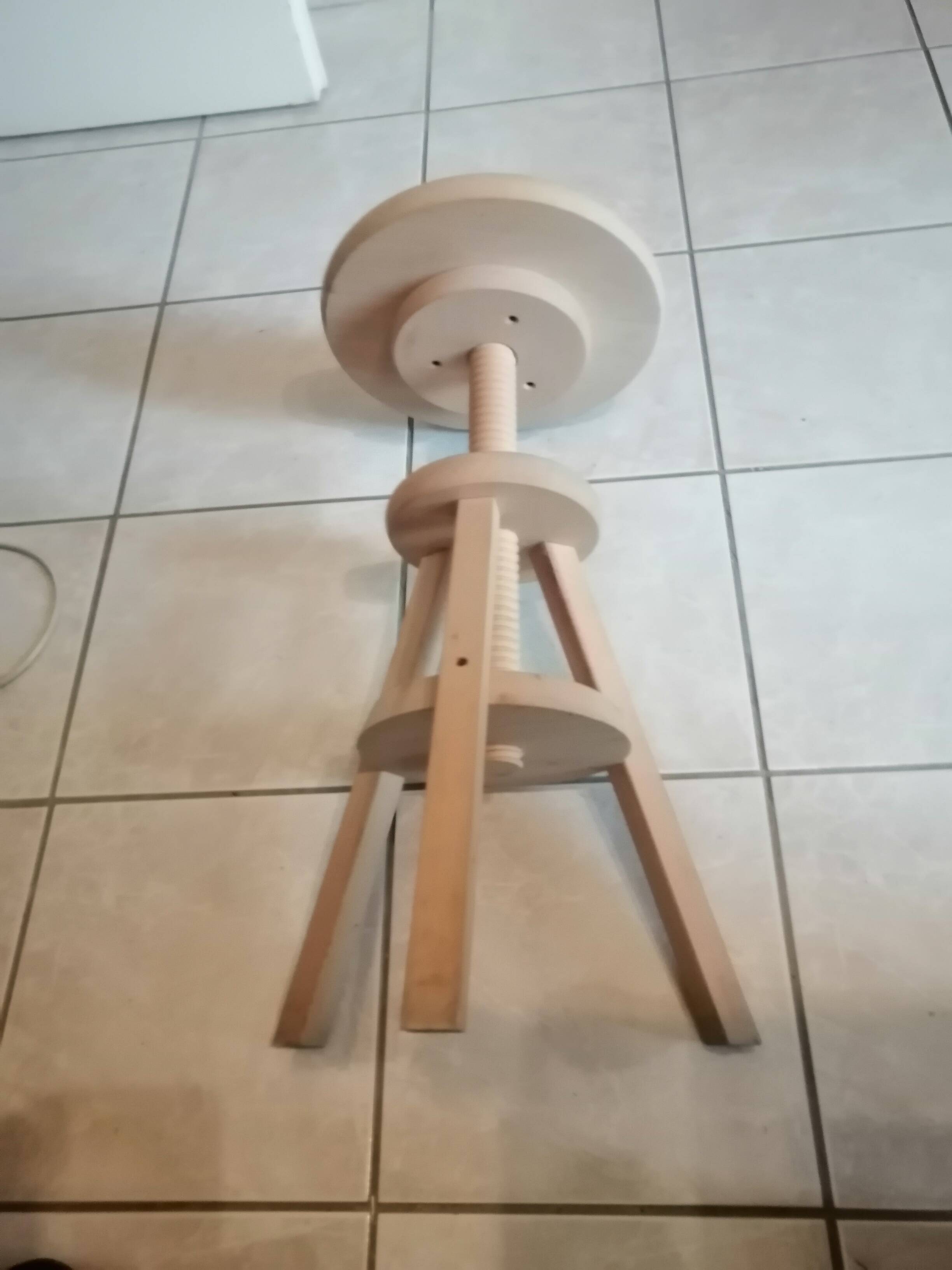 Raw wood furniture stool