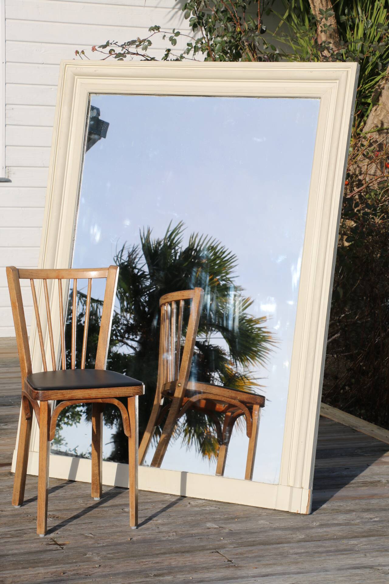 XXL white rectangular mirror 1565mm