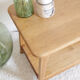 Oak coffee table with compass feet