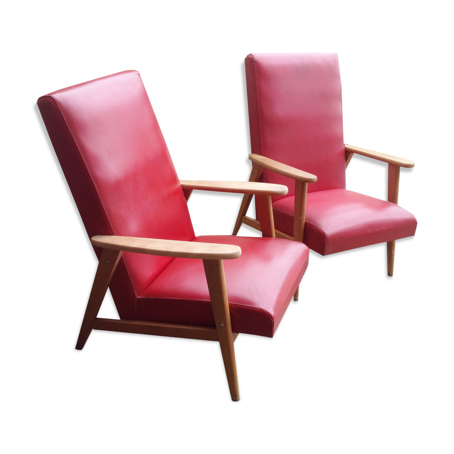 Pair of armchairs style scandinavian vintage 1971