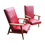 Pair of armchairs style scandinavian vintage 1971