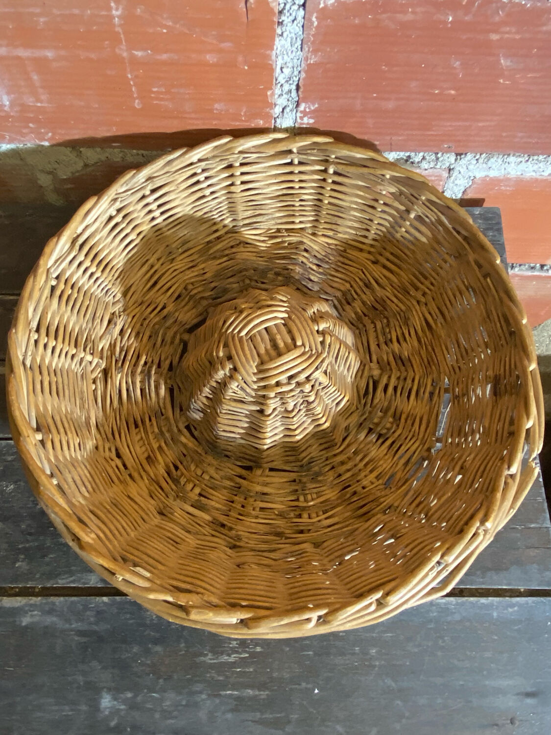 Old Basket Rising Bread Dough Wicker Braided Vintage