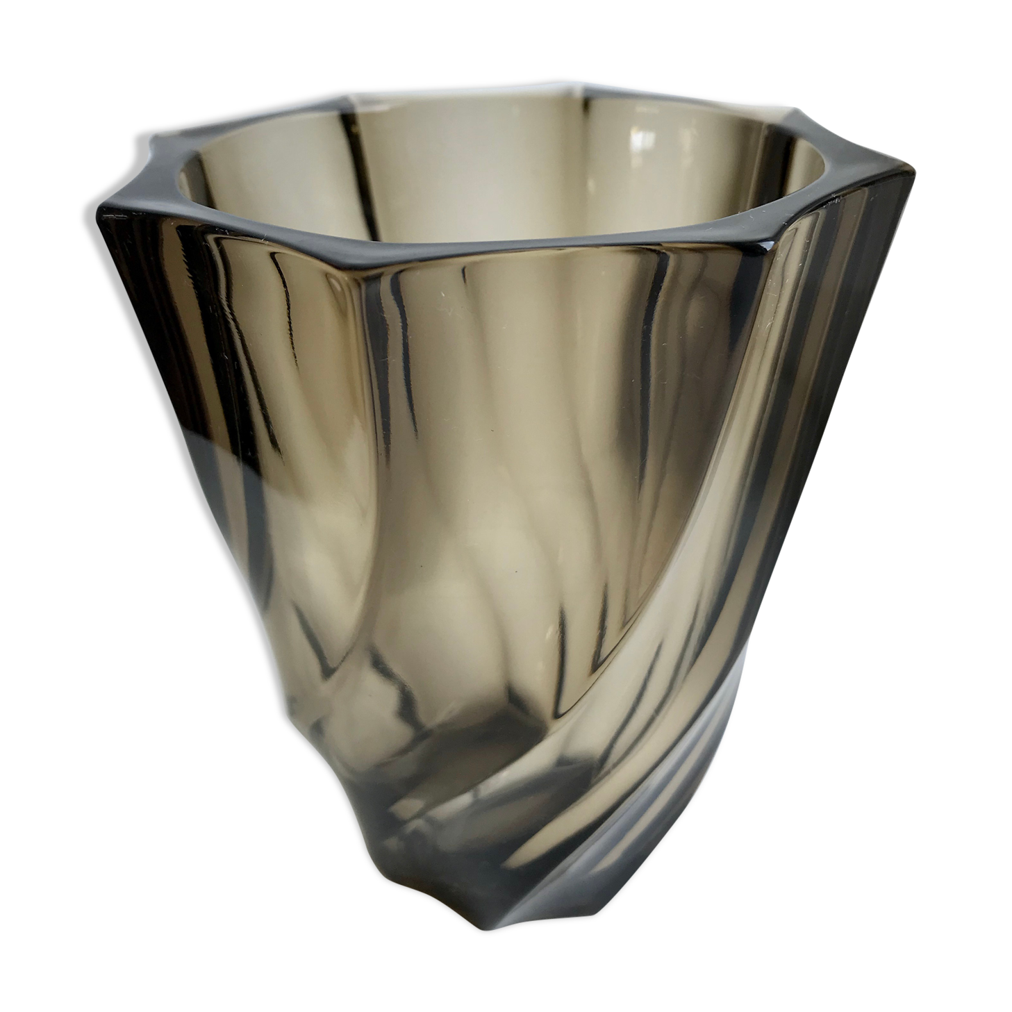 Smoked glass vase 70s