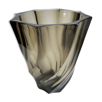 Smoked glass vase 70s