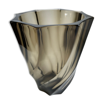 Smoked glass vase 70s