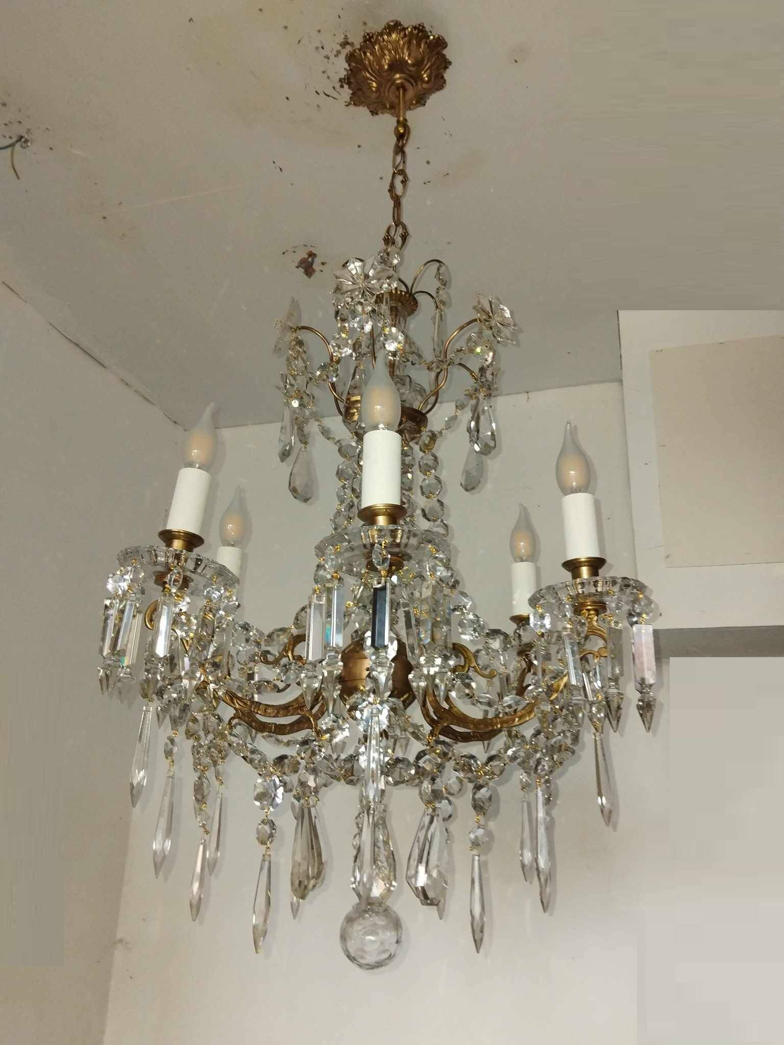 Large 19th century crystal chandelier