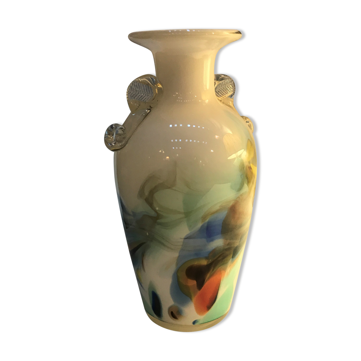 Murano-style glass paste vase