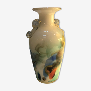 Murano-style glass paste vase