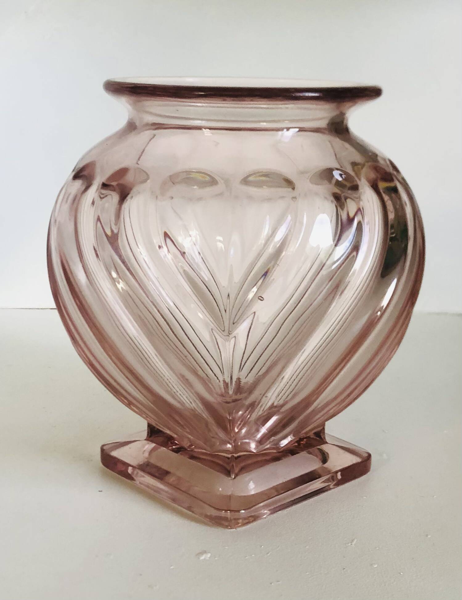 Art Deco glass vase Rosaline by Rudolf Schrötter for Inwald