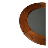 Wall mirror in solid pine by Glasmäster Markaryd, Sweden, 1960s.